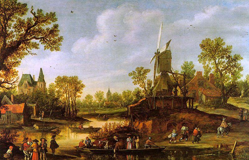 Jan van  Goyen River Landscape Germany oil painting art